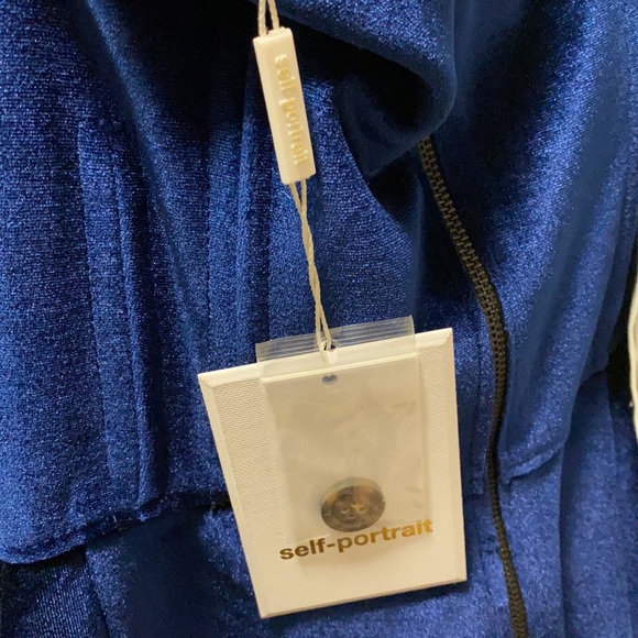 Self Portrait Off-the-Shoulder Velvet Peplum Top - Picture 4 of 5